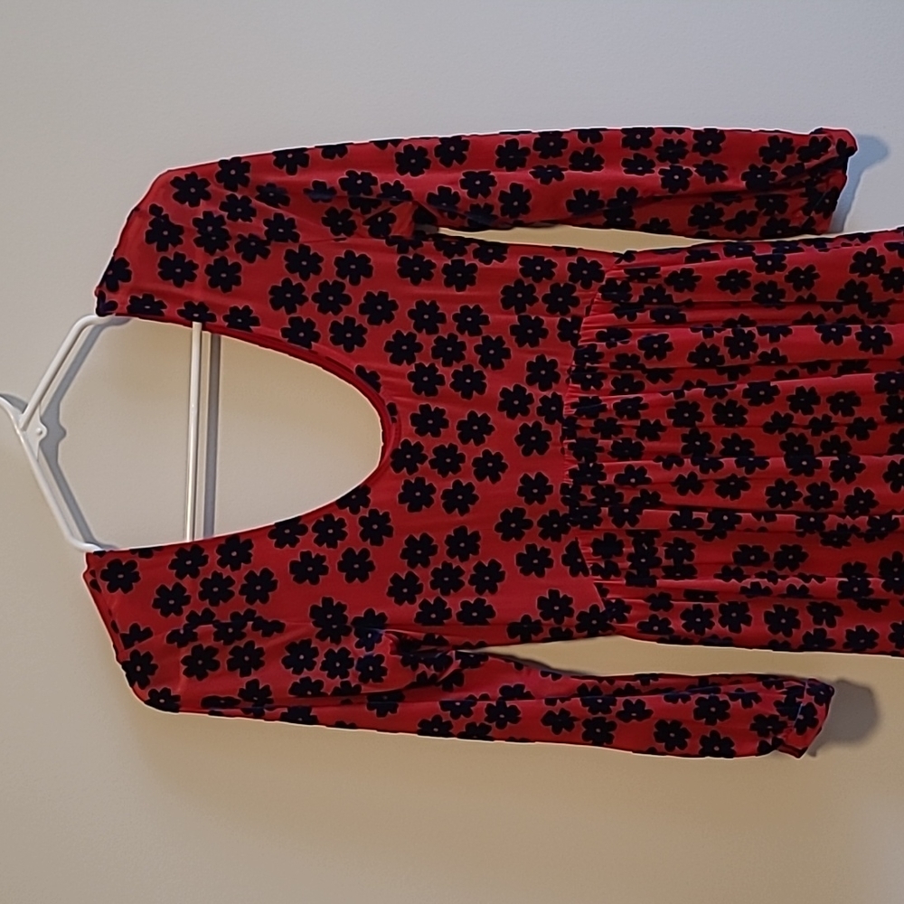 Free People Red and Blue Floral Dress